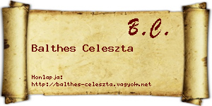 Balthes Celeszta névjegykártya